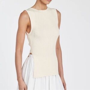 DISSH Sleeveless Knit Shell Top in Cream